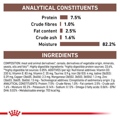 Royal Canin Gastrointestinal Moderate Calorie Thin Slices in Gravy Adult Wet Cat Food 12 x 85g