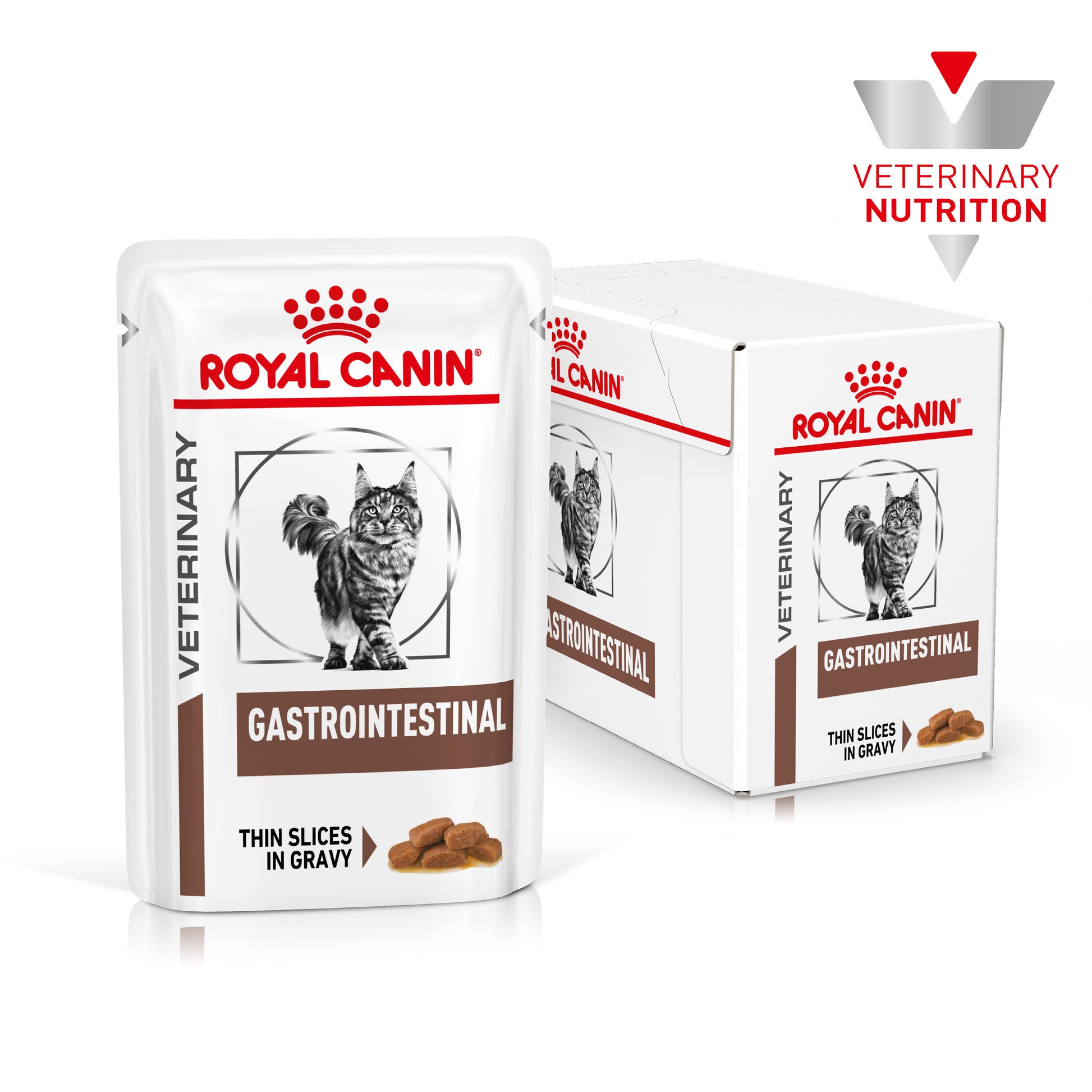 Royal Canin Royal Canin Gastrointestinal Thin Slices Pork Adult Wet Cat Food pet food packaging