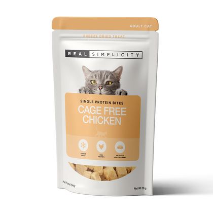 Real Simplicity Freeze Dried Single Protein Bites Farm Raised Chicken Adult Cat Treat