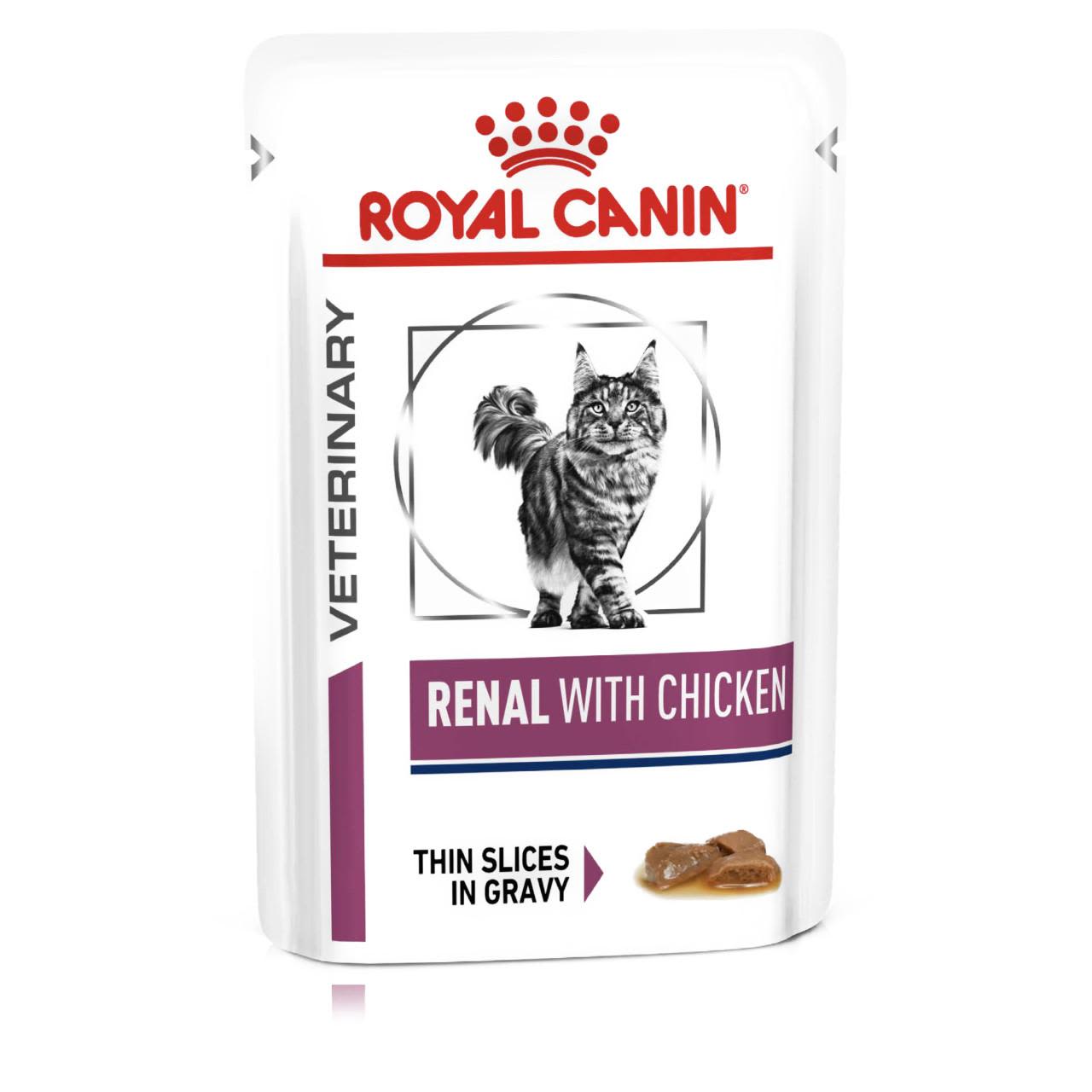 Royal Canin Royal Canin Veterinary Renal Chicken Adult Wet Cat Food pet food packaging