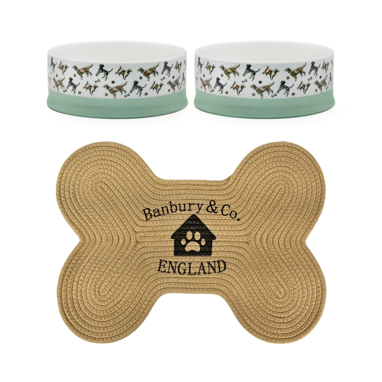 Rural Retreats Pet Bowl & Feeding Mat Bundle