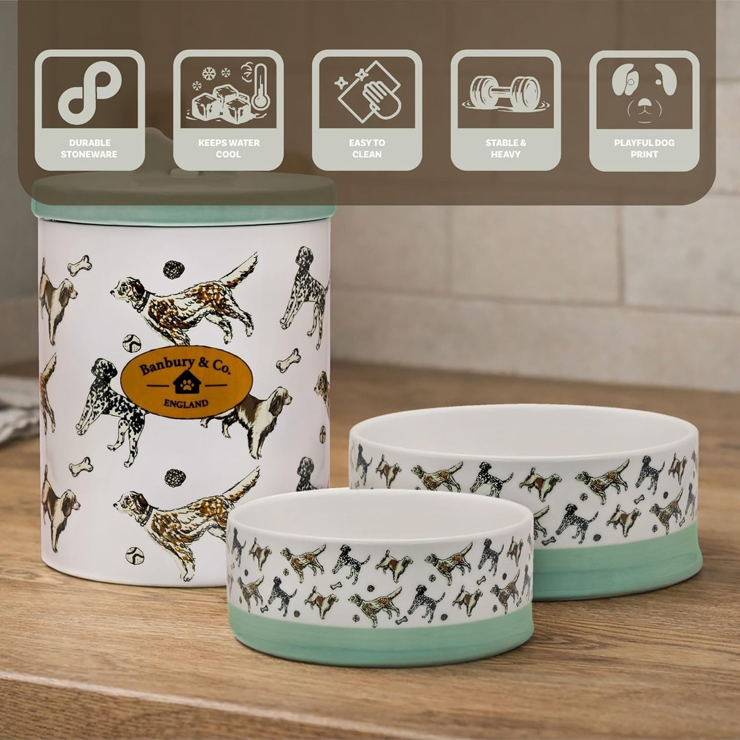 Rural Retreats Pet Bowl & Feeding Mat Bundle