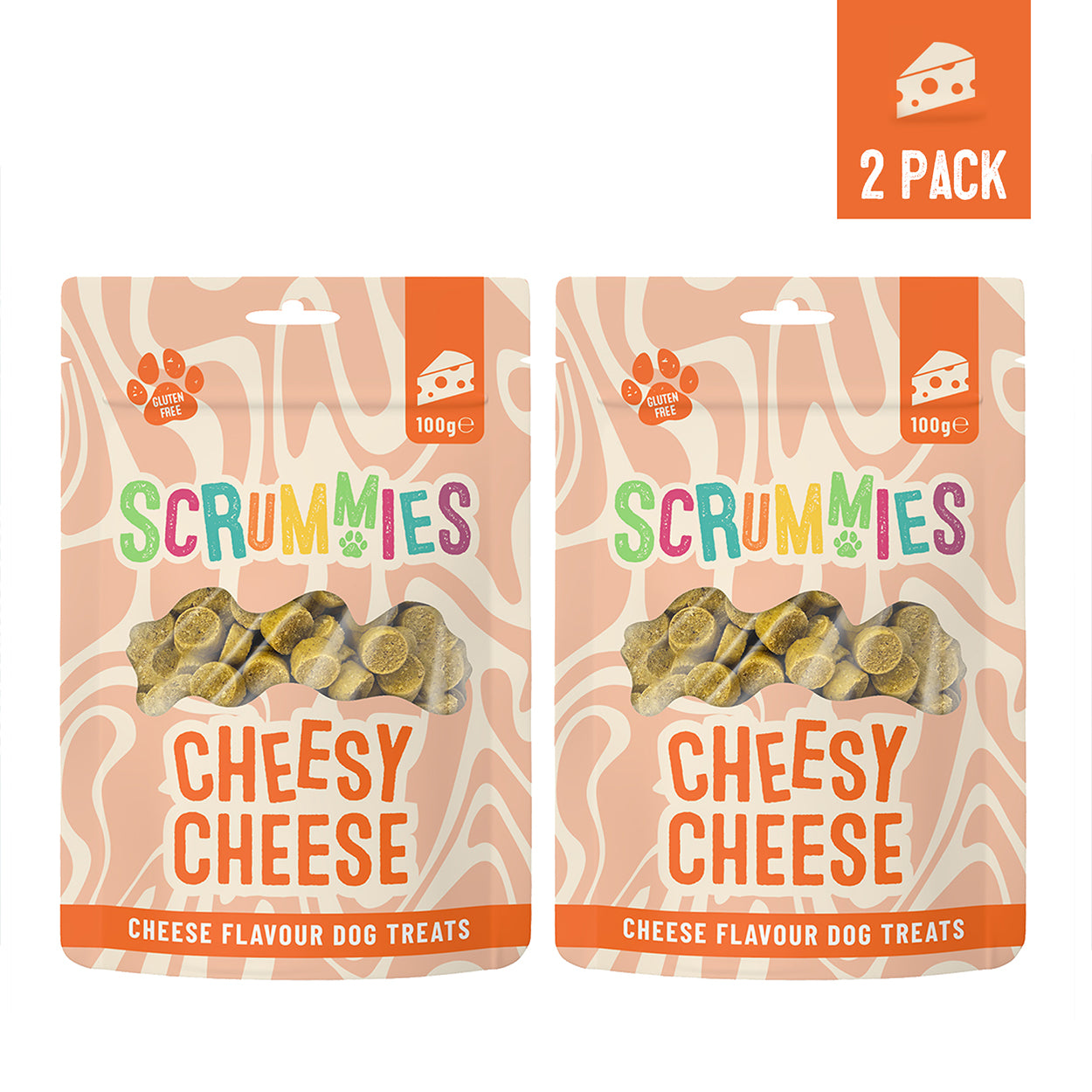 Scrummies Cheesy Cheese Dog Treat Twin Pack | 200g