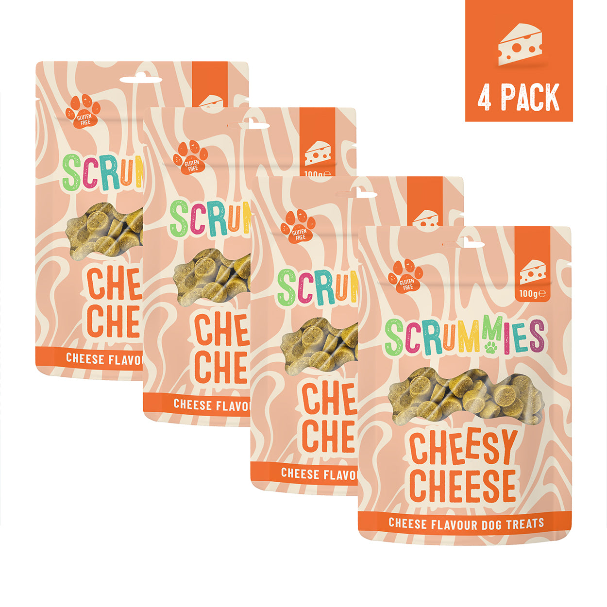 Scrummies Cheesy Cheese Dog Treat Value Pack | 400g (4-Packs)