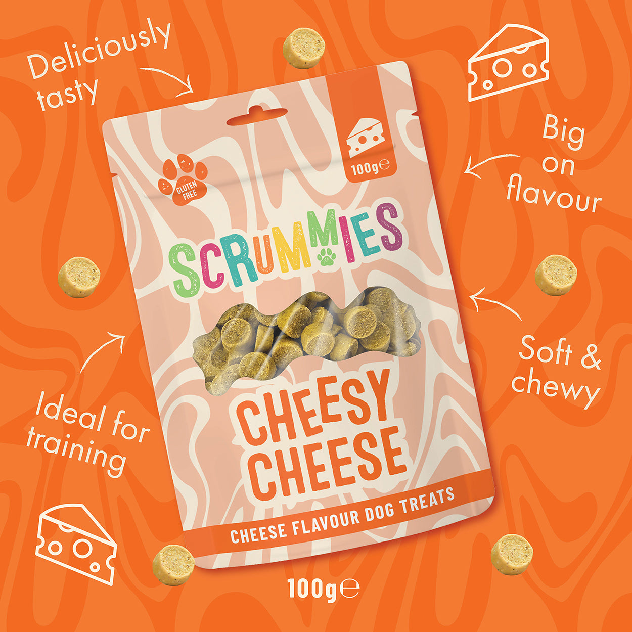 Scrummies Cheesy Cheese Dog Treat Value Pack | 400g (4-Packs)