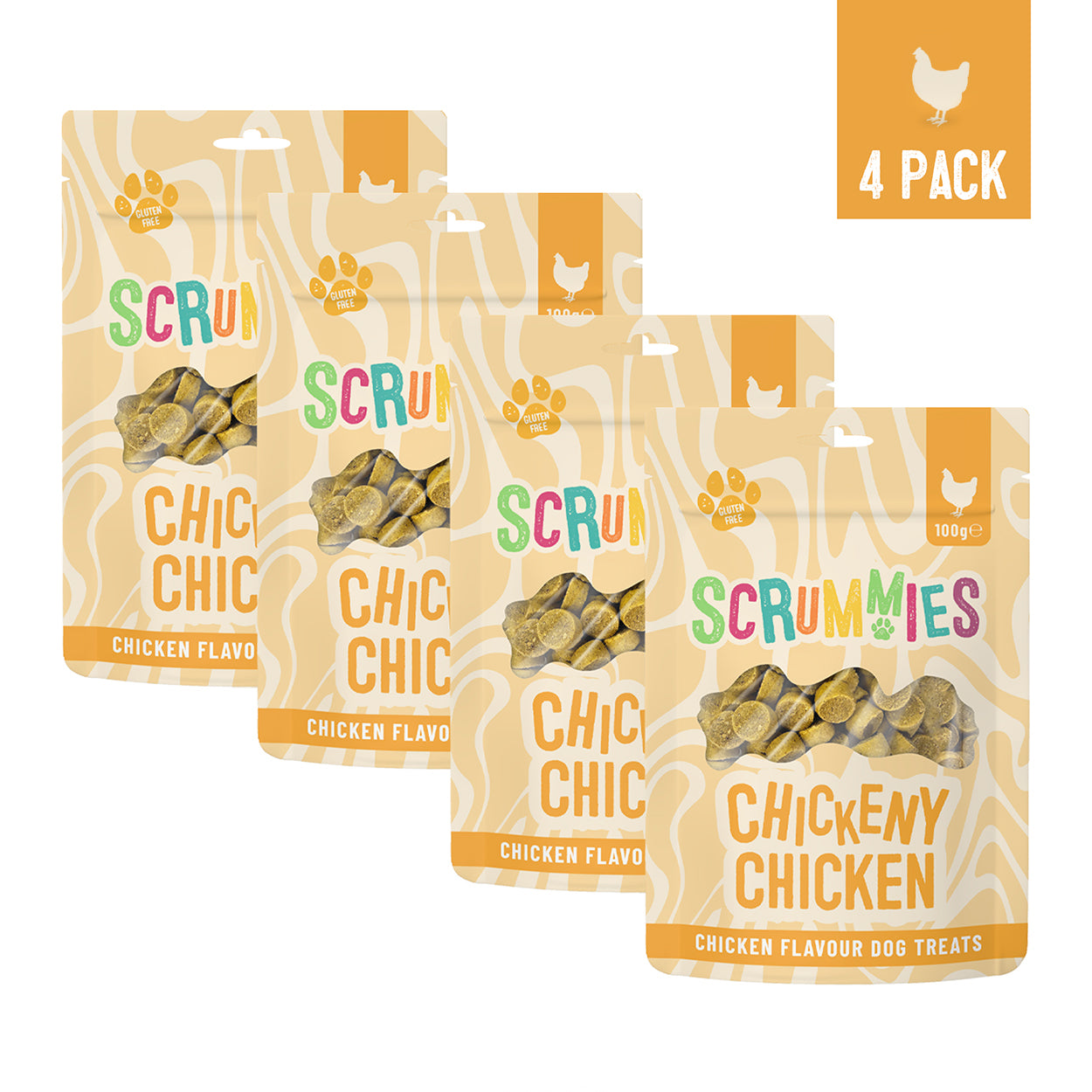 Scrummies Chickeny Chicken Dog Treat Value Pack | 400g (4-Packs)