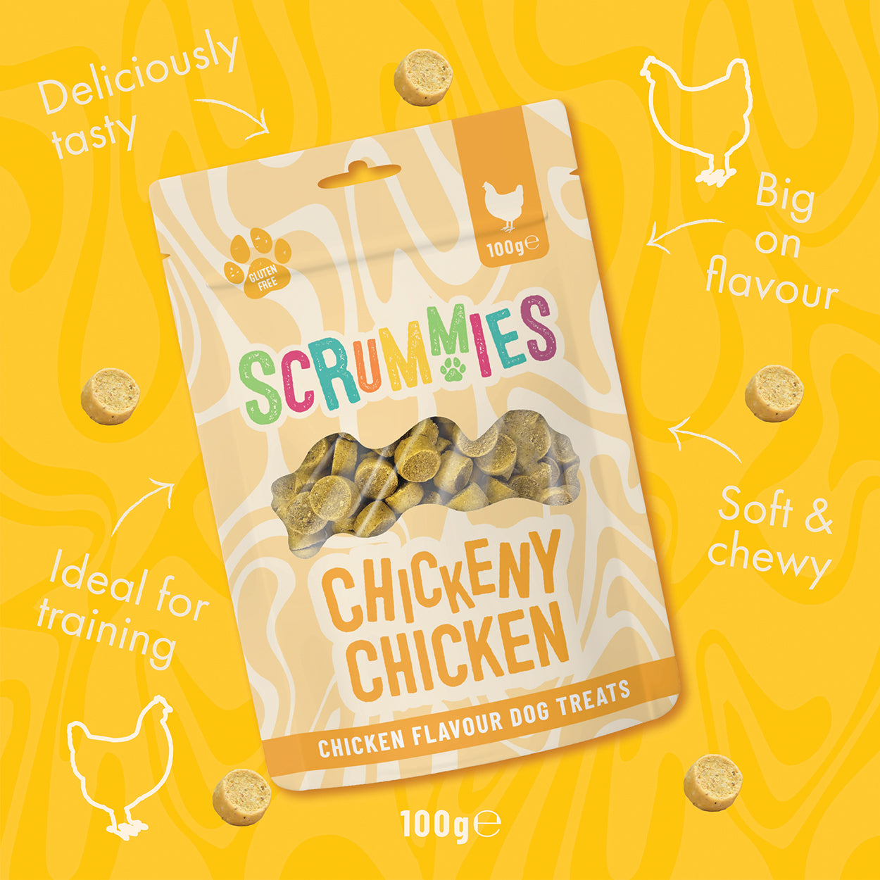Scrummies Chickeny Chicken Dog Treat Value Pack | 400g (4-Packs)