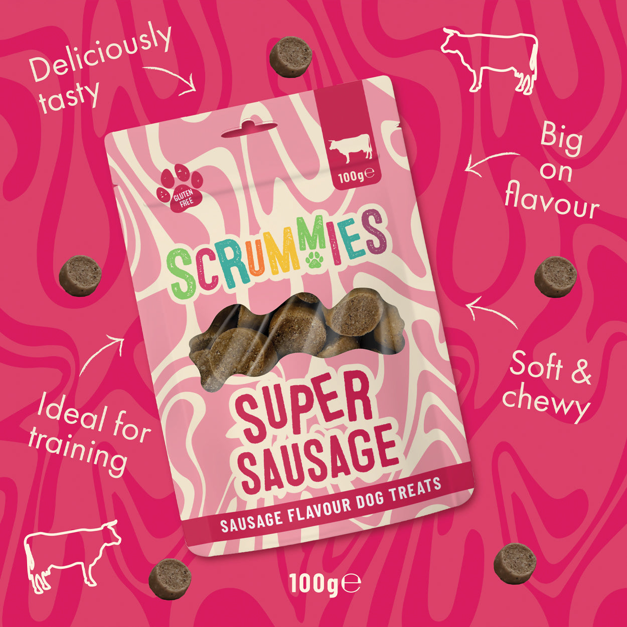 Scrummies Super Sausage Dog Treat Value Pack | 400g (4-Packs)