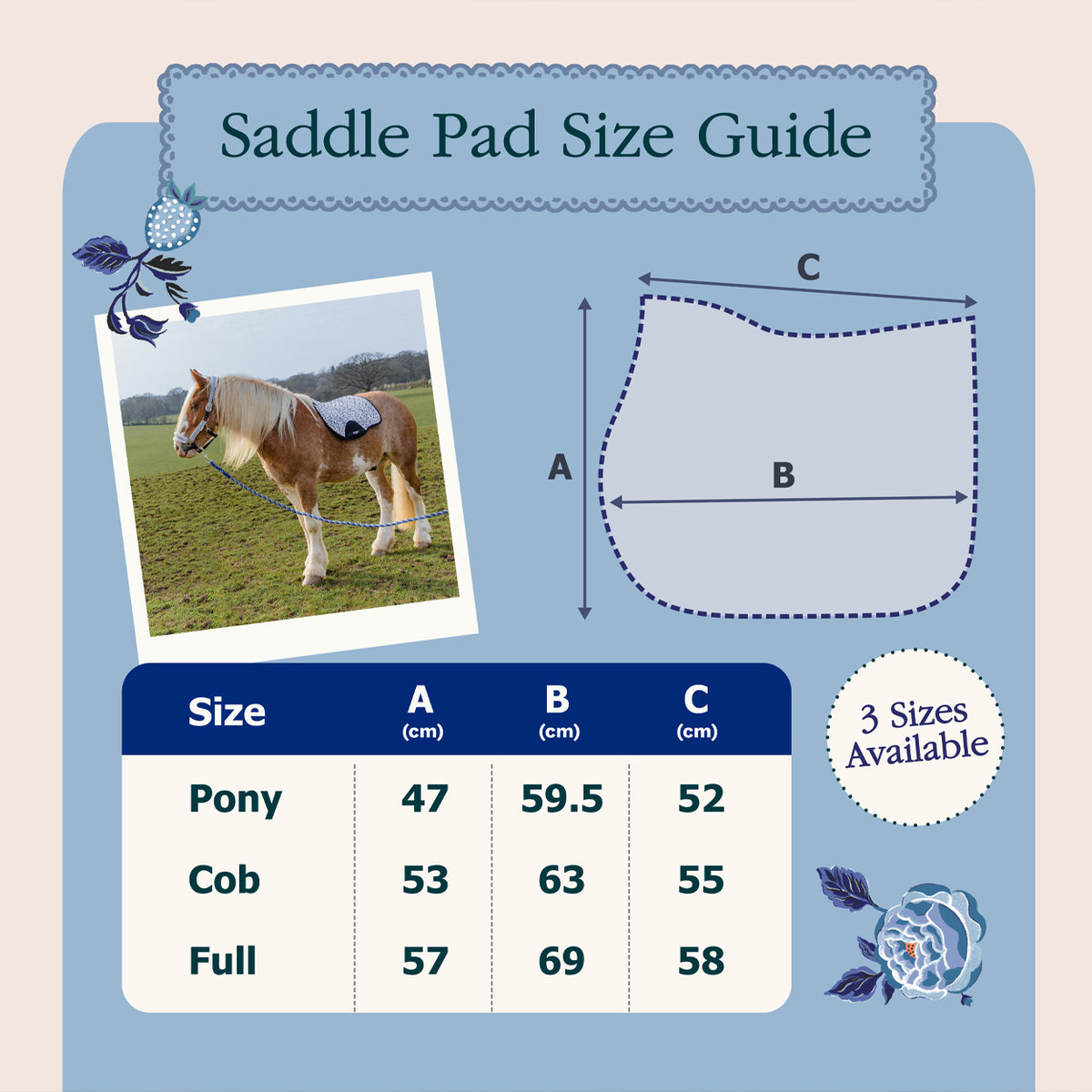 Cath Kidston Equestrian Strawberry Garden GP Saddle Pad
