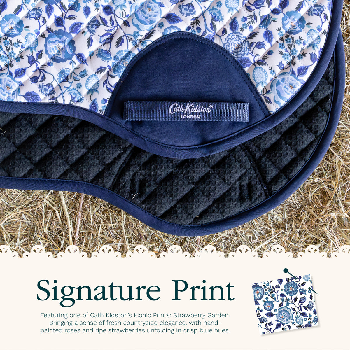 Cath Kidston Equestrian Strawberry Garden GP Saddle Pad