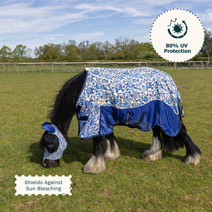 Cath Kidston Equestrian Strawberry Garden Rain Sheet & Fly Rug Combo