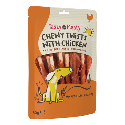 Tasty & Meaty Chewy Twists with Chicken Adult Dog Treats