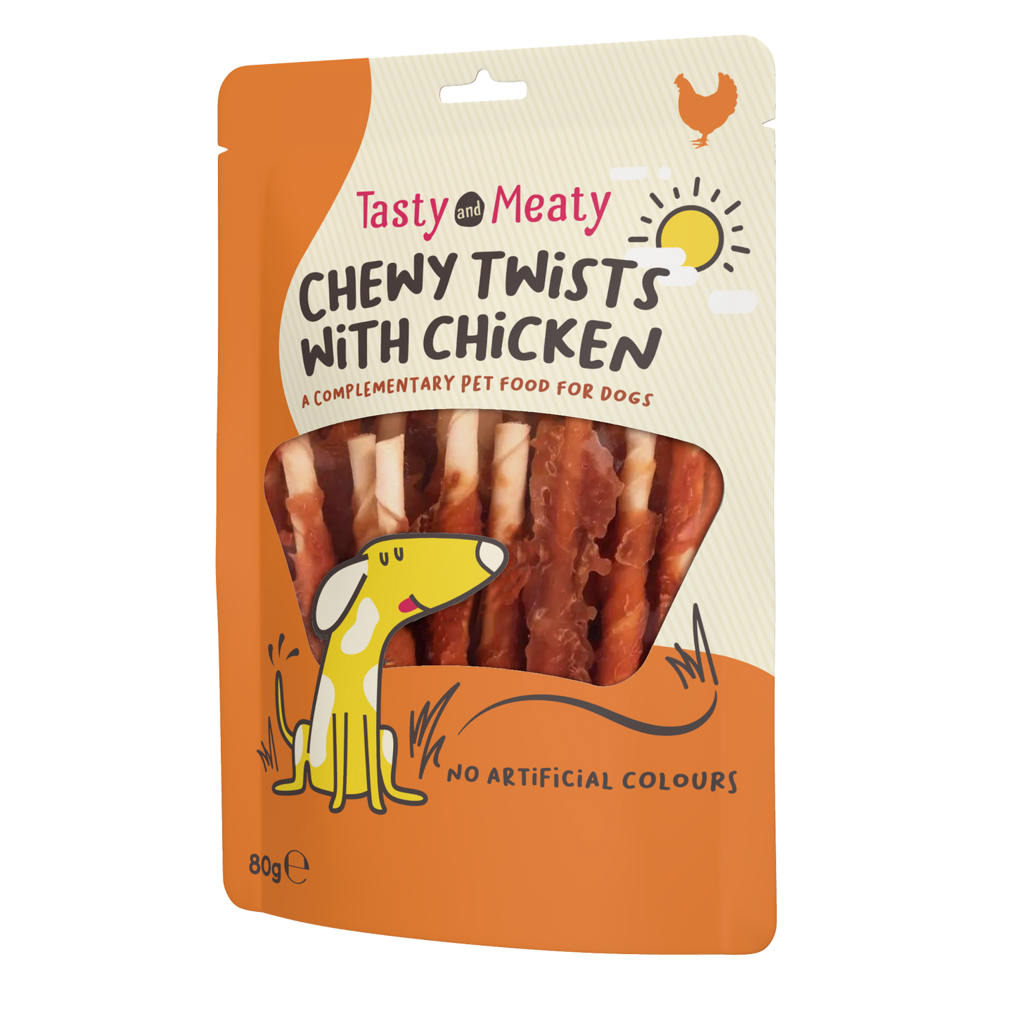 Tasty & Meaty Chewy Twists with Chicken Adult Dog Treats