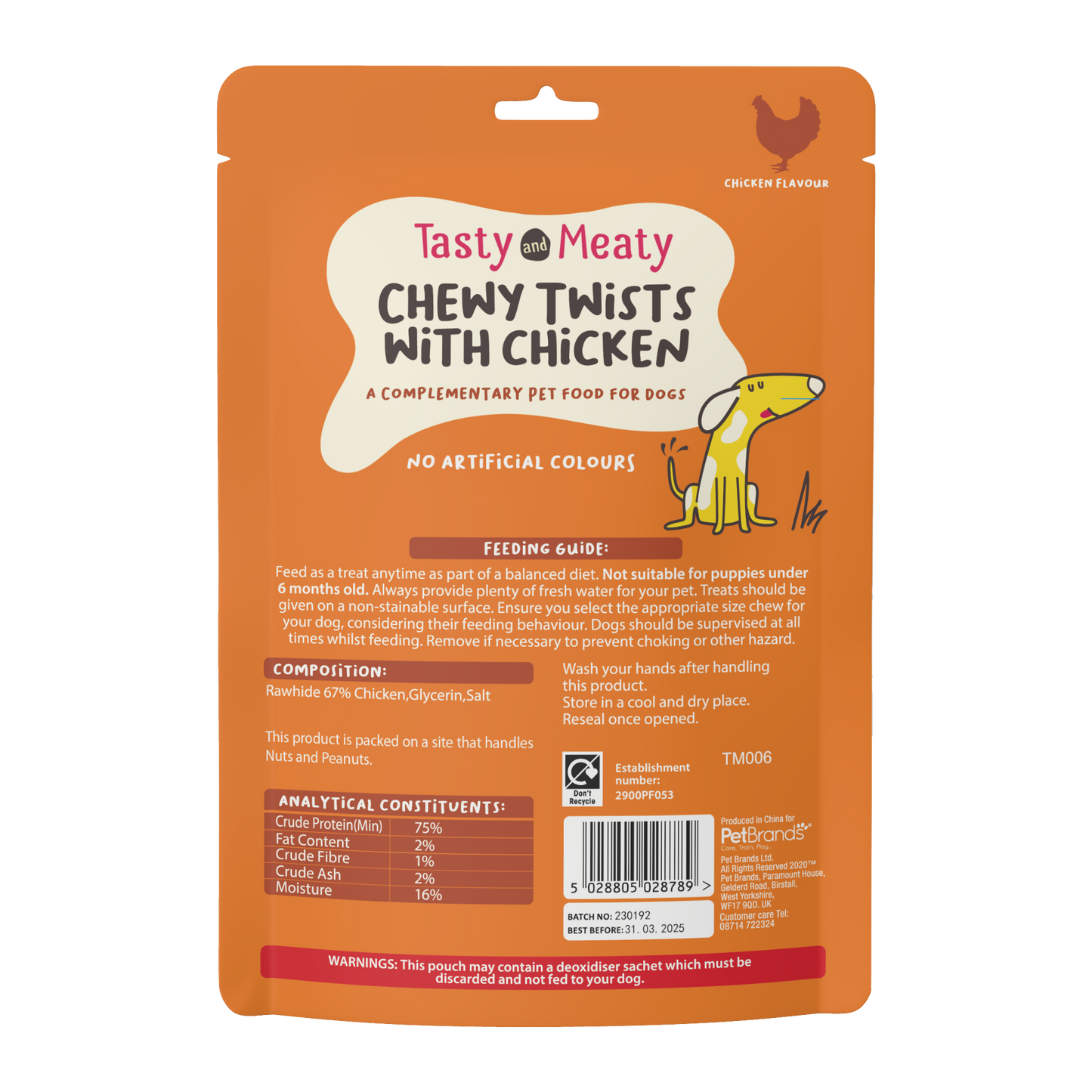 Tasty & Meaty Chewy Twists with Chicken Adult Dog Treats