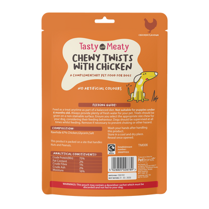 Tasty & Meaty Chewy Twists with Chicken Adult Dog Treats