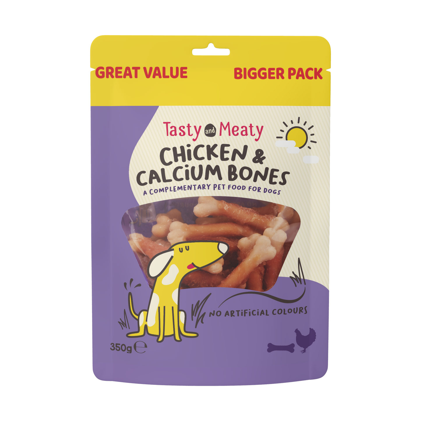 Tasty & Meaty Chicken & Calcium Bones Adult Dog Treats | 350g