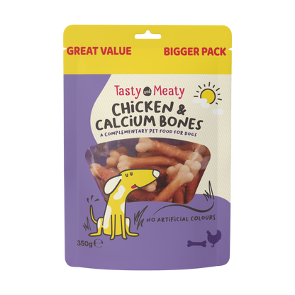 Tasty & Meaty Chicken & Calcium Bones Adult Dog Treats | 350g