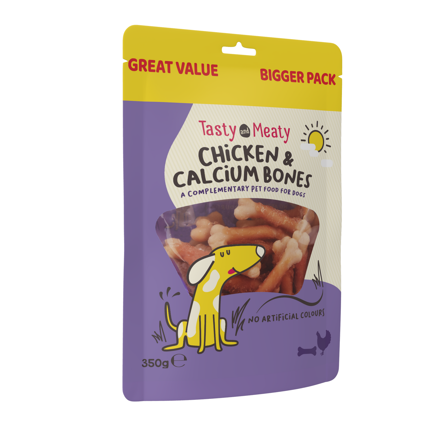 Tasty & Meaty Chicken & Calcium Bones Adult Dog Treats | 350g