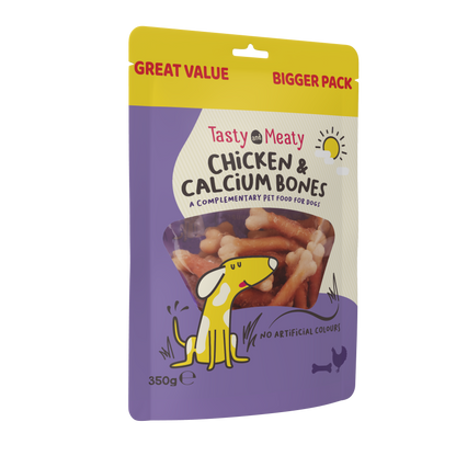 Tasty & Meaty Chicken & Calcium Bones Adult Dog Treats | 350g