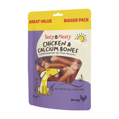 Tasty & Meaty Chicken & Calcium Bones Adult Dog Treats | 350g