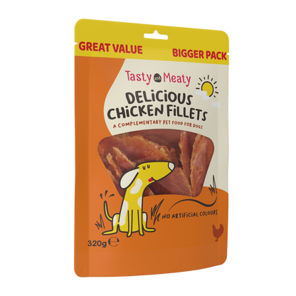 Tasty & Meaty Delicious Chicken Fillets Adult Dog Treats | 320g