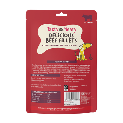 Tasty & Meaty Delicious Beef Fillets Adult Dog Treats | 90g