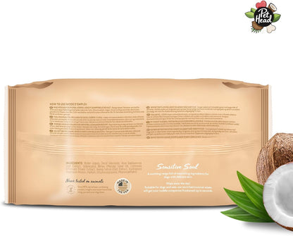 Pet Head Sensitive Soul Delicate Skin Wipes for Dogs with Coconut and Marula Oil