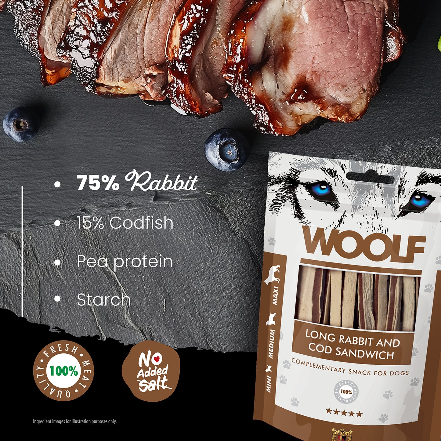 Woolf Rabbit and Cod Triangle Dog Treats