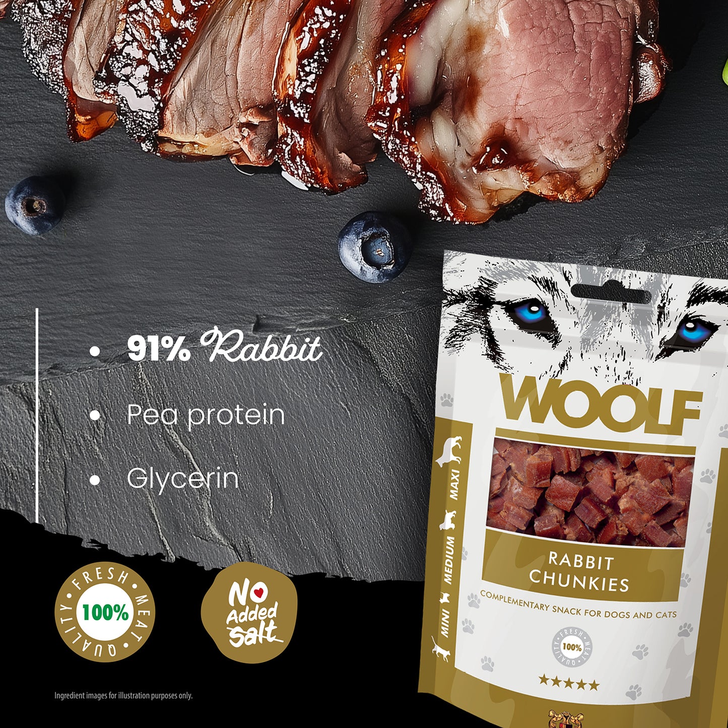 Woolf Rabbit Chunkies Dog Treats