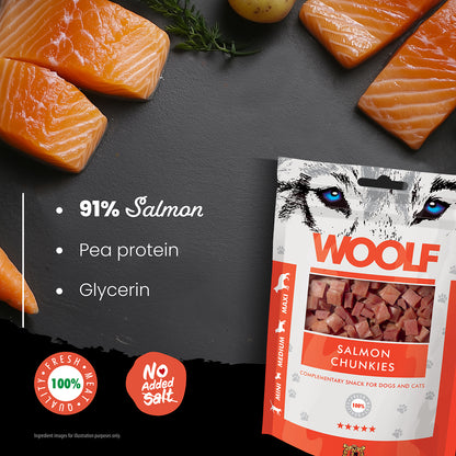 Woolf Salmon Chunkies Dog Treats