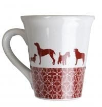 Festive Collection Ceramic Dog Mug Red & White