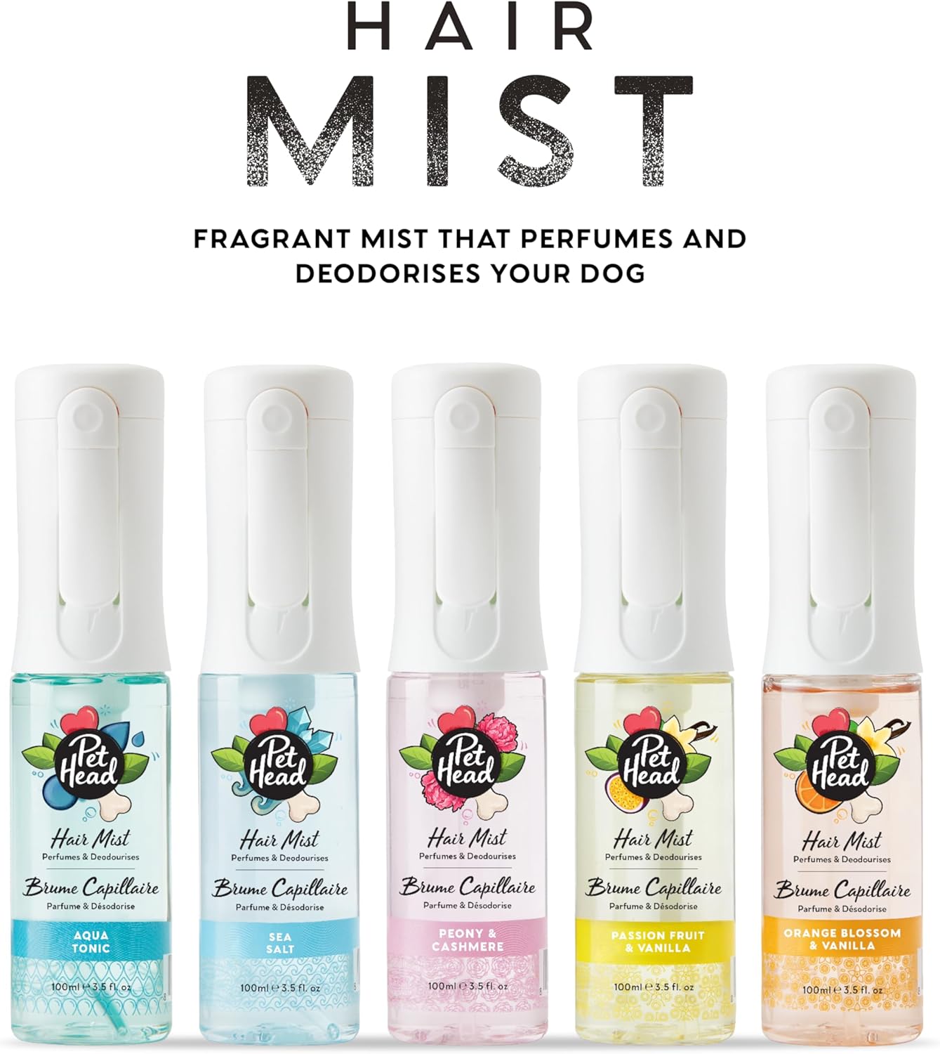 Pet Head Hair Mist Dog Deodorising Spray Aqua Tonic