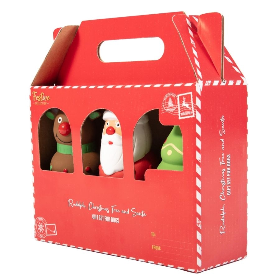 Pet Brands Rudolph Christmas Tree - Santa Gift Set