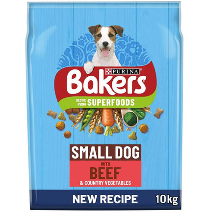 Bakers Superfoods Small Adult Dry Dog Food - Beef & Vegetables