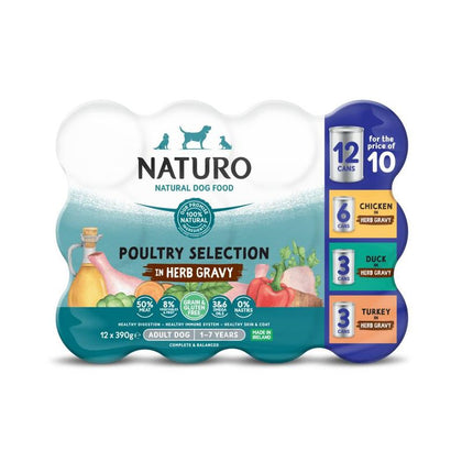 Naturo Adult Wet Dog Food Grain & Gluten Free Poultry Variety Cans