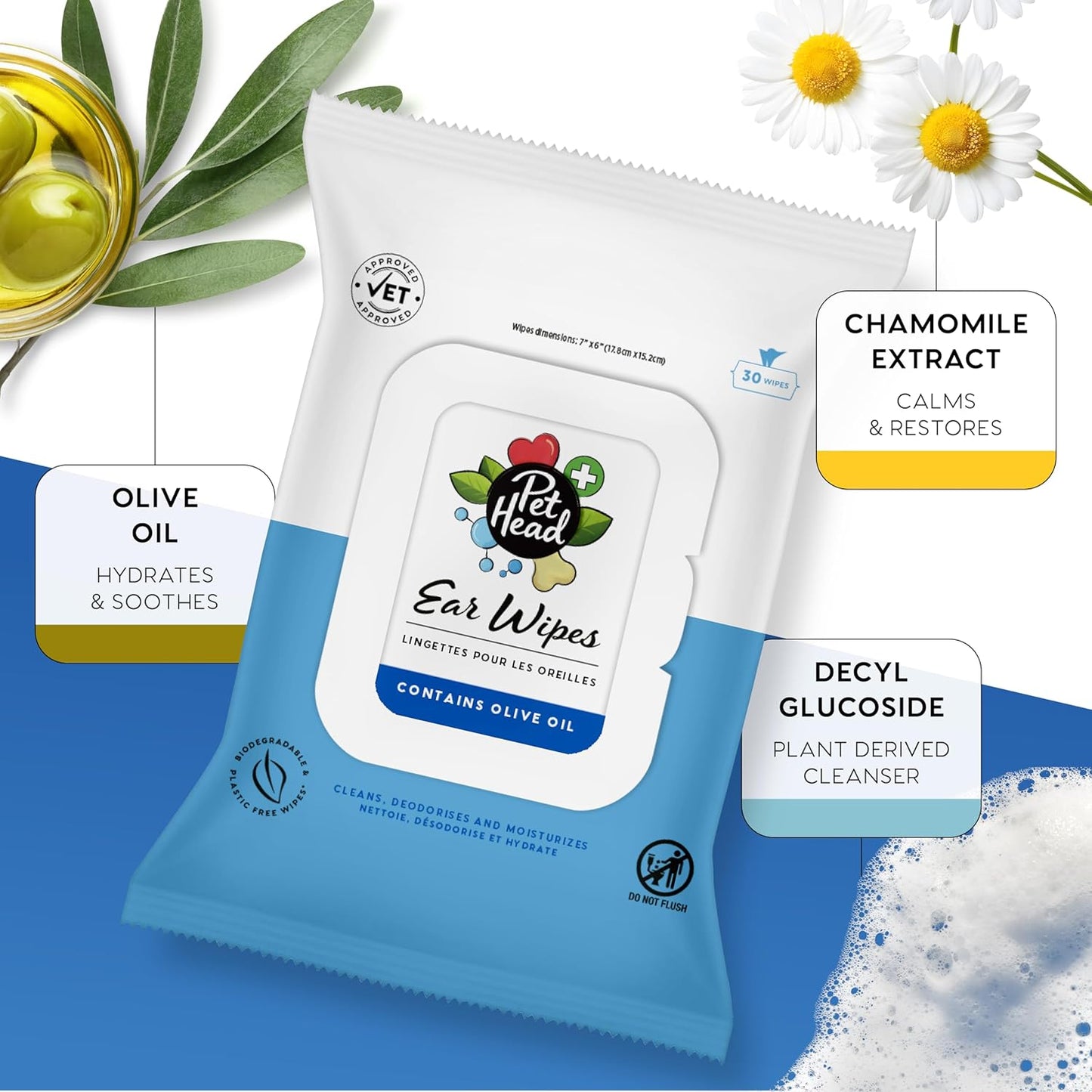 Pet Head Health Ear wipes For Dogs
