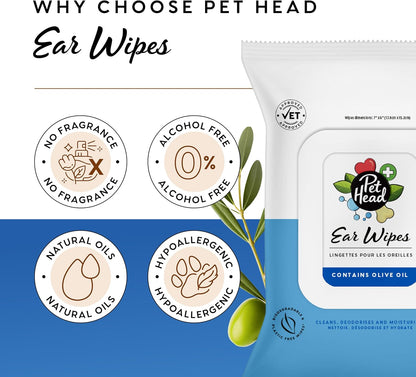 Pet Head Health Ear wipes For Dogs