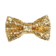 Pet Brands Christmas Festive Gold Sequin Bow Tie