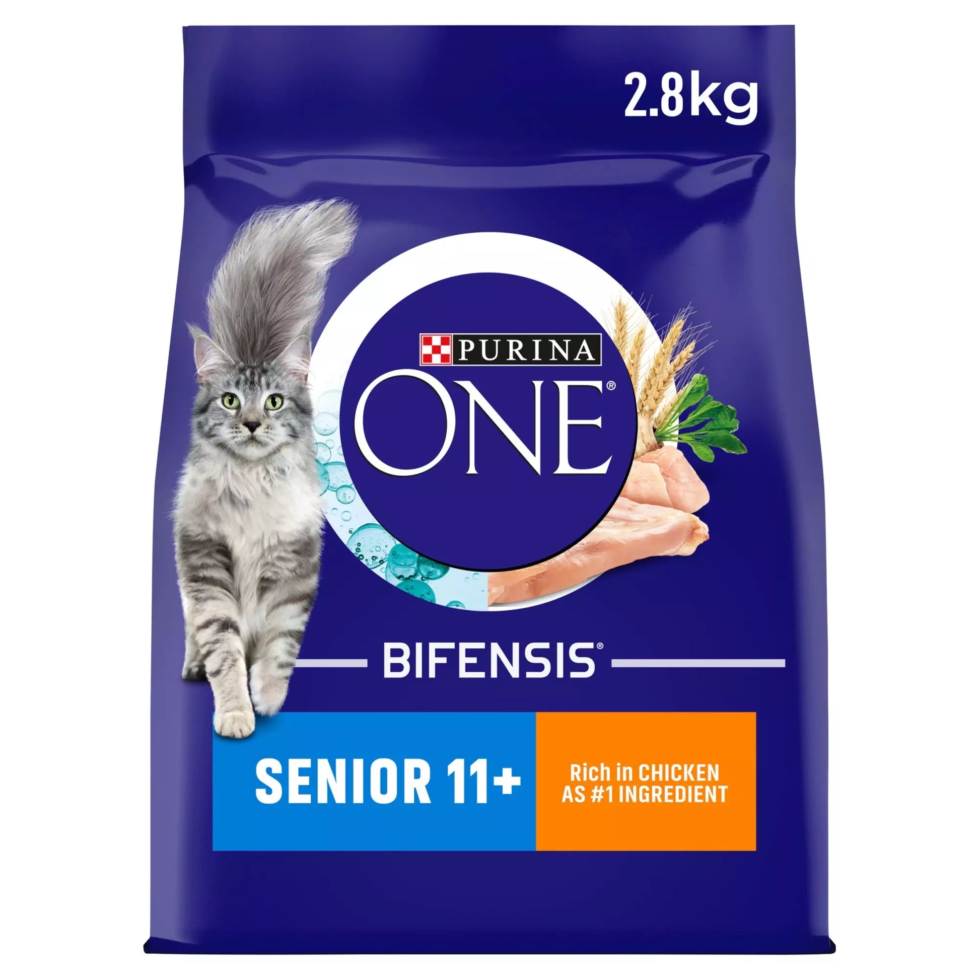 Purina One Purina One Chicken Senior Dry Cat Food pet food packaging