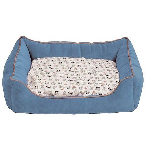 Ministry of Pets Blue Printed Dog & Cat Sofa Bed