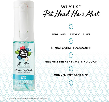Pet Head Hair Mist Dog Deodorising Spray Aqua Tonic