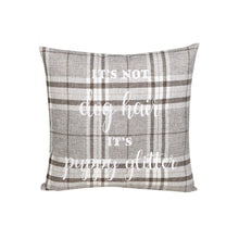 Festive Collection Tweedy Dog Cushion with Quote Brown & Grey [Brown & Grey]