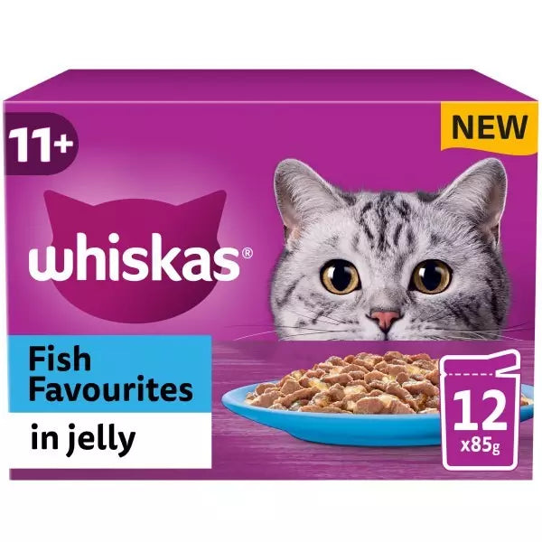 Whiskas Whiskas Favourites Cod Salmon Senior Wet Cat Food pet food packaging